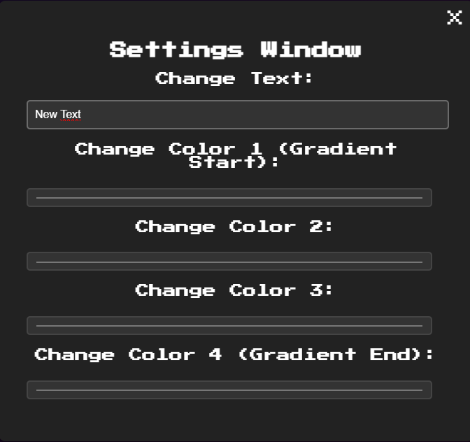 settings menu screen